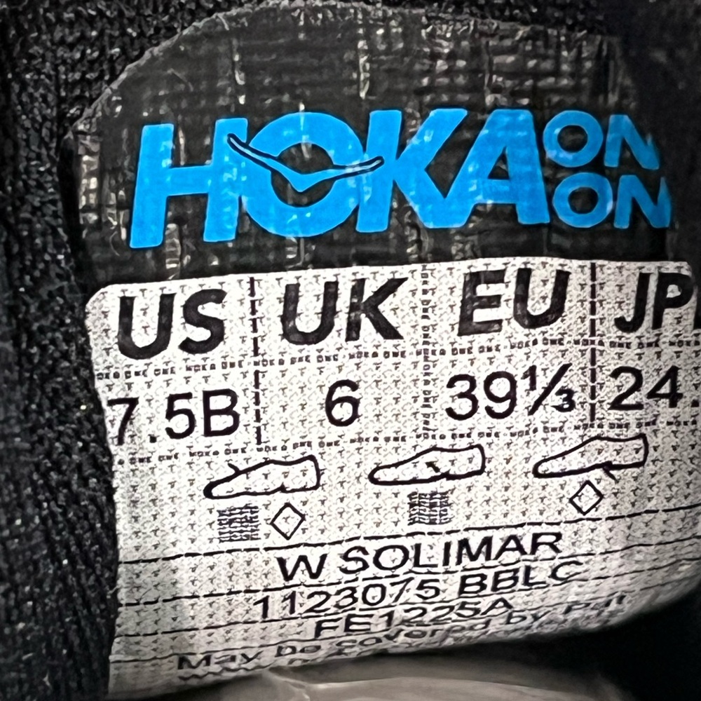 Hoka Solimar Running Shoes. Women’s Size 7.5B Color Black - Picture 8 of 11